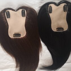 แผ่นปิดผมบางทอมือ เสริมบางผมแท้100% หนังศีรษะเต็มแผ่น กัดสีได้ ขนาดฐาน 9×13ซม ผมยาว 25ซม