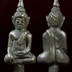 พระยอดธง อยุธยา เนื้อสำริดเงิน