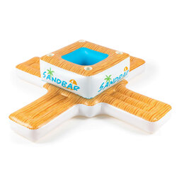 Bestway Inflatable Pool Sandbar Water Float Island Bar Cooler Lounge 246cm ที่นั่งลอยน้ำพร้อมถังแช่น้ำแข็งลายไม้ นั่งได้ 4 คน ขนาด 246x246cm