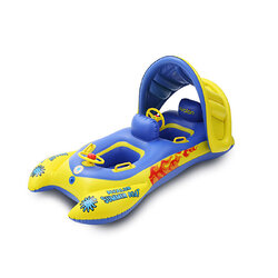 ห่วงยาง เรือลอยน้ำแบบสอดขา ที่นั่งคู่ สำหรับเด็ก รูปปู Inflatable high quality new crab 2 baby float Blue