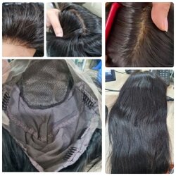 💥จัดโปร💥วิกผมแท้ทอมือทั้งหัว มีหนังศีรษะsilk แสกได้ทุกทาง ระบายอากาศดีที่สุด รวบมัดได้ ผมยาว 18นิ้ว