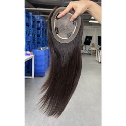 ทอปเปอร์ผมแท้ แผ่นปิดผมบางพรีเมี่ยม 10A Silk+Lace เสยได้ หนาแนบเนียน