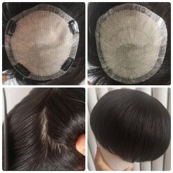 วิกผมชายติดกาว ติดกิฟ ผมแท้100% ทอมือฐาน semi silk มีหนังศีรษะเต็มแผ่น แสกได้เสยได้