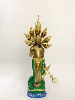 ปู่นาคราช ทรงตรีศูล หน้าตัก 9 นิ้ว (ปรก 7 เศียร)