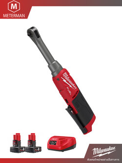 MILWAUKEE รุ่น M12 FHIR38LR-402 ประแจบล็อกด้ามฟรีไร้สายคอยาว 12 โวลต์ 3/8" รวมเครื่องชาร์จและแบตเตอรี่ 12V@4.0AH x 2 ก้อน