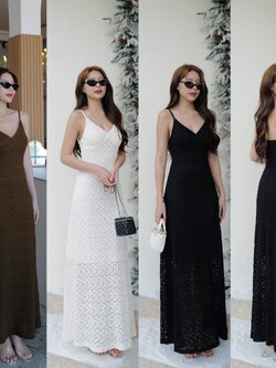 #5036#Eve 💕💕งานเดรสสายเดียวลูกไม้ สายปรับได้เป็นซิปหลัง ผ้านิ่มนุ่มมากคร่าาค่ะ