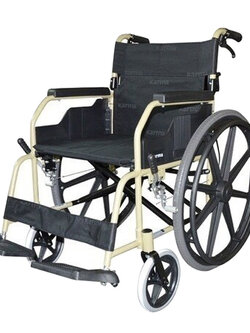 รถเข็นอลูมินัมอัลลอยด์คาร์ม่า KM1500 (KARMA KM-1500) เบาะผ้ากว้าง 18 นิ้ว ล้อหลัง 24 นิ้ว ดีไซน์คลาสสิค ทนทาน แข็งแรง