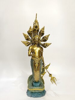 ปู่นาคราช ทรงตรีศูล หน้าตัก 9 นิ้ว (ปรก 7 เศียร)