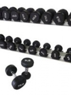 ดัมเบลหุ้มด้วยยางขนาด 2.5kg-25kg จำนวน 10 คู่พร้อมชั้นวางกว้าง50cmยาว258cmสูง85cm