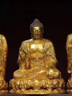 Pre-Order : พระศากยมุนีพุทธเจ้า พระอานนท์ พระมหากัสปะ สูง 43 cm