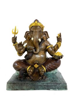 พระพิฆเนศ ปางเอกทันตะ หน้าตัก 16 นิ้ว (ฐานเหลี่ยม)