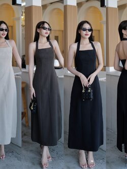 #5051#Eve 💕💕งานเดรสค้องคอเว้าหลัง ทรงคุณหนูมากค่ะ เป็นซิปด้านหลัง ผ่าหลัง