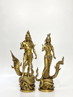 นาคาธิปดีศรีสุทโธ และ นาคีศรีปทุมมา (ขนาดสูง 14 นิ้ว)