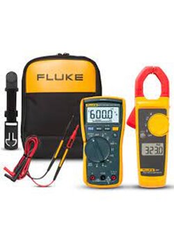 FLUKE 117 & 323 Kit ดิจิตอลมัลติมิเตอร์พร้อมดิจิตอลแคลมป์มิเตอร์สำหรับช่างเทคนิคงานบริการด้านไฟฟ้า