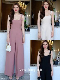 #5135 Danie Jumpsuite จั๊มสูททรงเป๊ะ เนื้อผ้าพรีเมี่ยมมากก ซับในทั้งตัวงานซิปหลัง เพิ่มดีเทลด้านหน้า thitiya