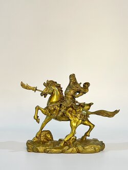 เทพเจ้ากวนอู ทรงม้า สูง 22 cm