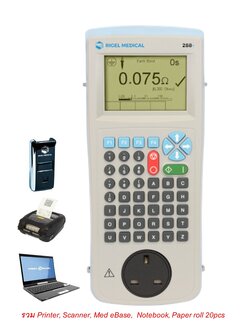 RIGEL 288+/w Combo Set เครื่องวิเคราะห์ความปลอดภัยทางไฟฟ้าของเครื่องมือทางการแพทย์แบบมืออาชีพ รวม Notebook, Med eBASE software, BT Printer, BT Scanner, Paper roll 20 pcs