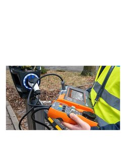 SONEL MPI-540/w-C3-N1-EVSE-01 เครื่องตรวจสอบความปลอดภัยทางไฟฟ้าของสถานีชาร์จรถยนต์ไฟฟ้า หน้าจอสีทัชสกรีน พร้อมอแดปเตอร์ แบบ AC Type-II