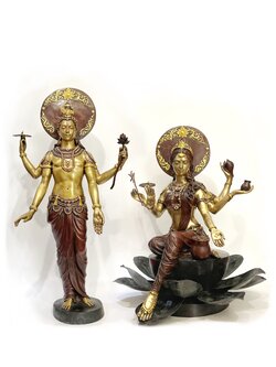 พระนารายณ์ พระแม่ลักษมี หน้าตัก 16 นิ้ว (ราคาคู่ละ)