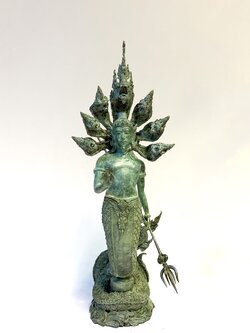 ปู่นาคราช ทรงตรีศูล หน้าตัก 9 นิ้ว (ปรก 7 เศียร)