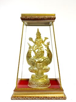 พระนารายณ์ทรงครุฑ สูง 9 นิ้ว พร้อมตู้กระจก