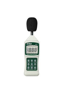 EXTECH รุ่น 407750 เครื่องวัดความดังเสียงบันทึกข้อมูลได้ Sound Level Meter with PC Interface Big backlit display, PC interface & background sound absorber