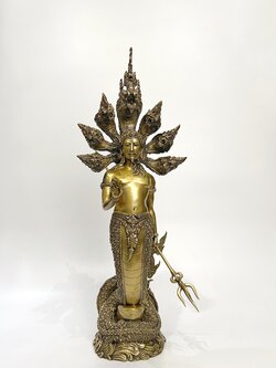 ปู่นาคราช ทรงตรีศูล หน้าตัก 9 นิ้ว (ปรก 7 เศียร)