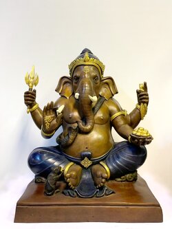 พระพิฆเนศ ปางเอกทันตะ หน้าตัก 16 นิ้ว (ฐานเหลี่ยม)