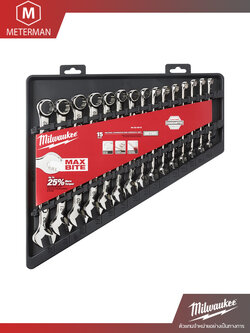 MILWAUKEE 48-22-9515 ชุดประแจแหวนข้าง ปากตาย 15 ชิ้น