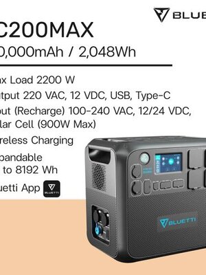 Bluetti AC200MAX Portable Power Station ความจุ 640,000mAh/2,048Wh/2,200W