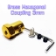 Brass Hexagonal Coupling 3mm