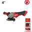 MILWAUKEE รุ่น M18 FSAGV100XPDB-0X0 เครื่องเจียร 4” ไร้สาย 18 โวลต์ ปรับความเร็วรอบได้ สวิทซ์ท้อง ระบบเบรค (เครื่องเปล่า)